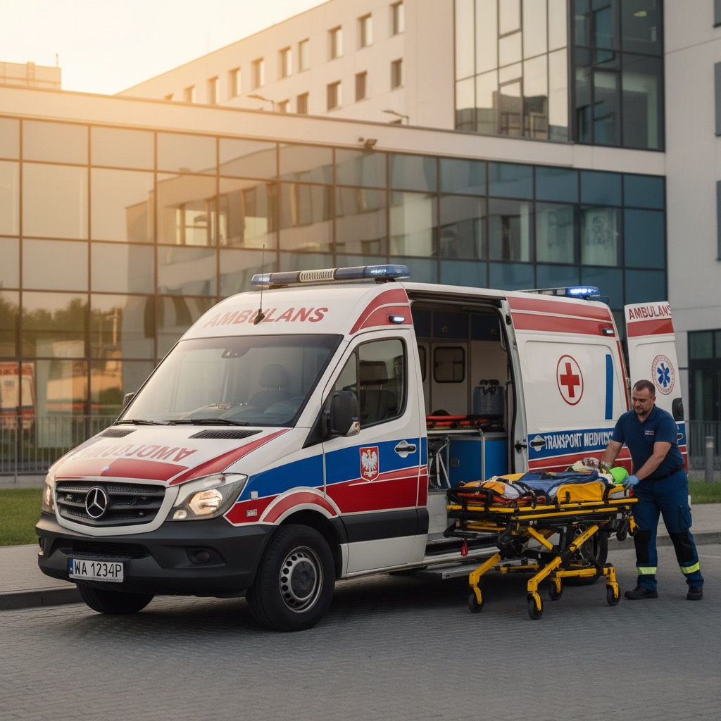 obrazek dotyczący transportu medycznego polska karetka